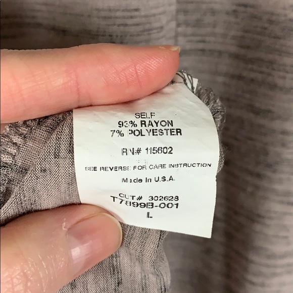 Lush tan lightweight drop-sleeve Top multicolor longhorn western boho motif L - Picture 13 of 15